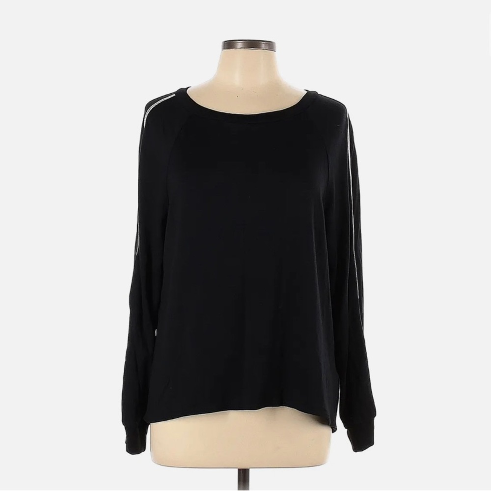 Heroine sport open back sweatshirt black and silver size small